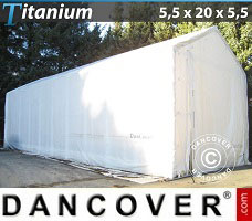 Garagetält Titanium 5,5x20x4x5,5m, Vit